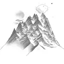 A mountain range formed by weights and dumbbells tattoo design idea