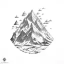 A mountain range formed by weights and dumbbells tattoo design idea