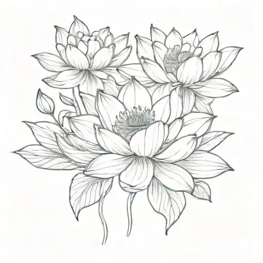 lotus flowers and dragonflys  tattoo design idea