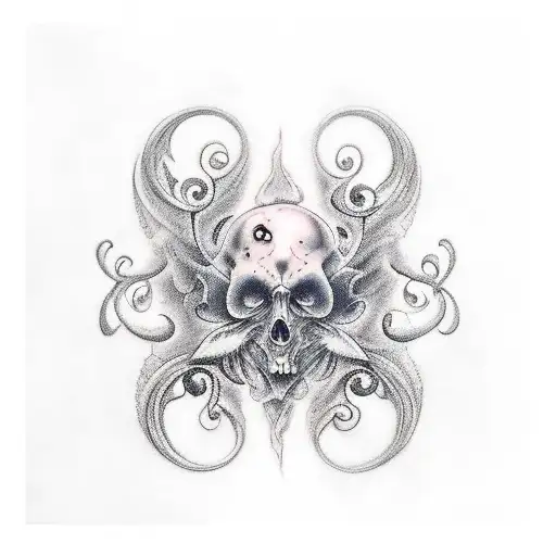 A mysterious tattoo of a ghostly figure blending into a swirling mist tattoo design idea