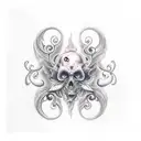 A mysterious tattoo of a ghostly figure blending into a swirling mist tattoo design idea