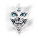 A mysterious tattoo of a ghostly figure blending into a swirling mist tattoo design idea