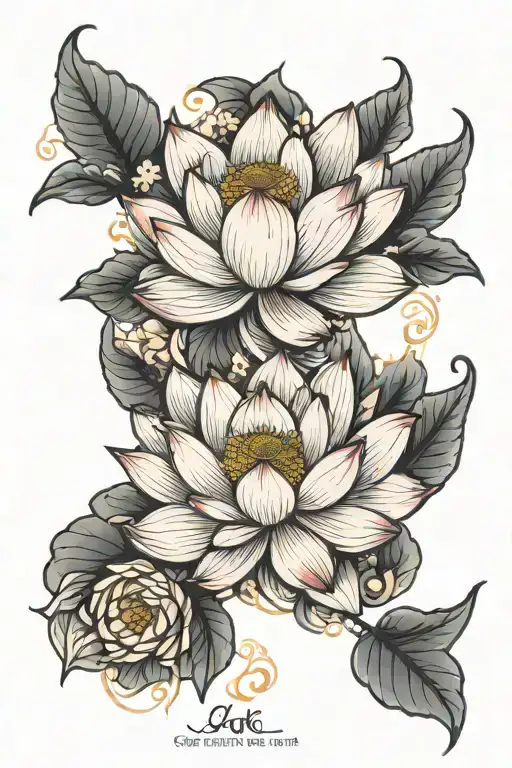 lotus flower tattoo design idea