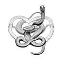 Snake Spikes Heart tattoo design idea