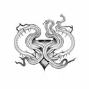 Snake Spikes Heart tattoo design idea