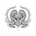 Snake Spikes Heart tattoo design idea