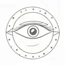 A simple, stylized eye that's closed, perhaps with a single line or dot representing a calm, disengaged state.  tattoo design idea