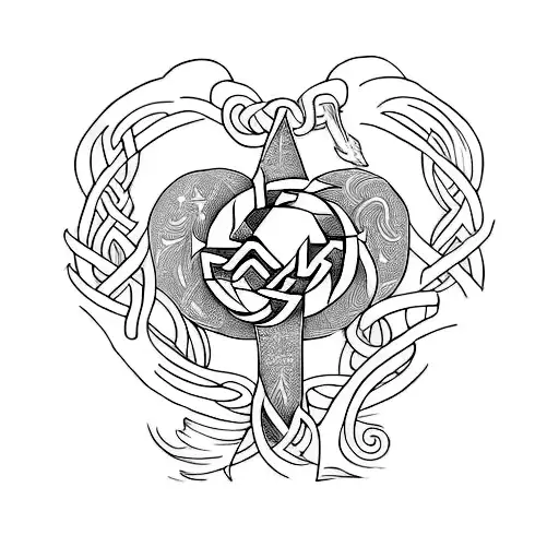 Create a tattoo design inspired by the concept of self-love using Norse mythology alphabet  tattoo design idea