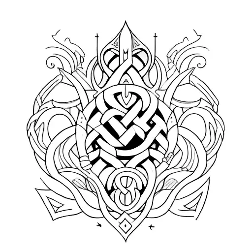 Create a tattoo design inspired by the concept of self-love using Norse mythology symbols tattoo design idea