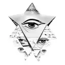 king tut face, pyramids, eye of hors, all seeing eye, , camels, desert, palm trees tattoo design idea