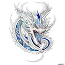 blue eyes white dragon from yu-gi-oh tattoo design idea