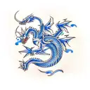 blue eyes white dragon from yu-gi-oh tattoo design idea