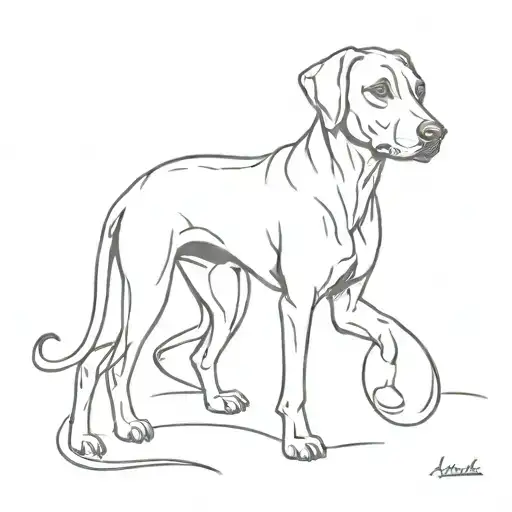 rhodesian ridgeback femelle tattoo design idea