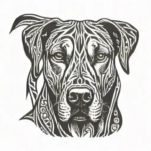 rhodesian ridgeback sat looking tattoo design idea