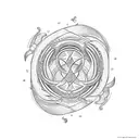 Ouroboros with entropy symble inside tattoo design idea