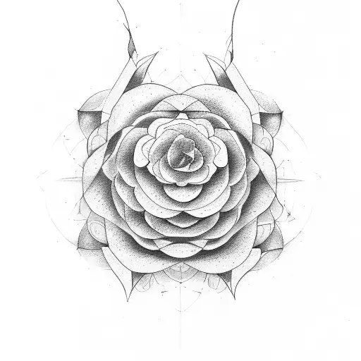 Capricorn flower tattoo design idea