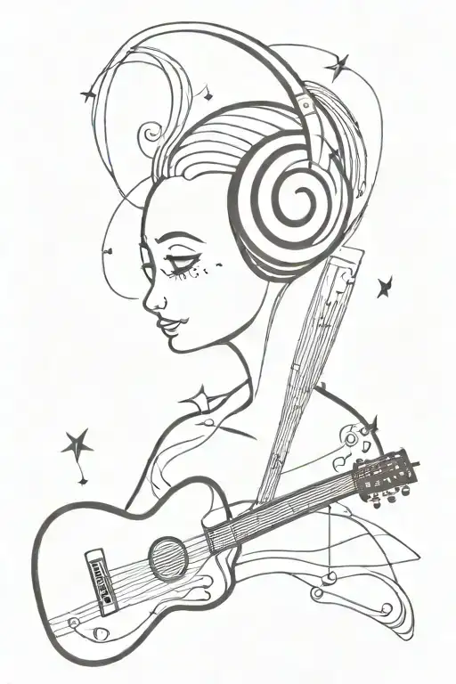 music and cinema tattoo design idea