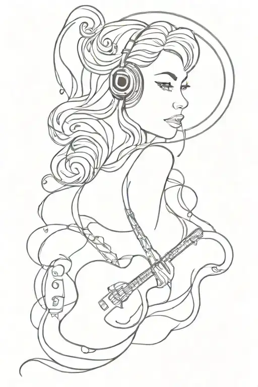 music and cinema  tattoo design idea