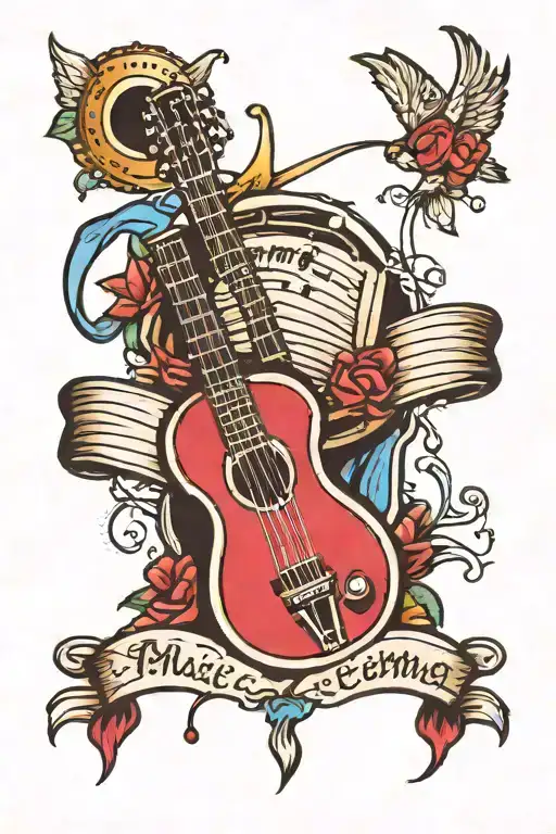 music and cinema  tattoo design idea