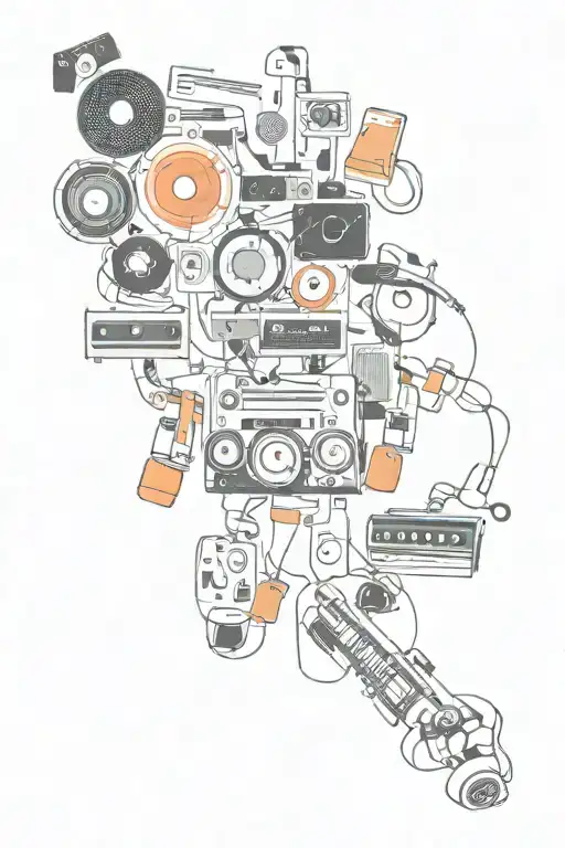 music and cinema  tattoo design idea
