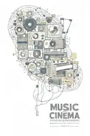 music and cinema  tattoo design idea