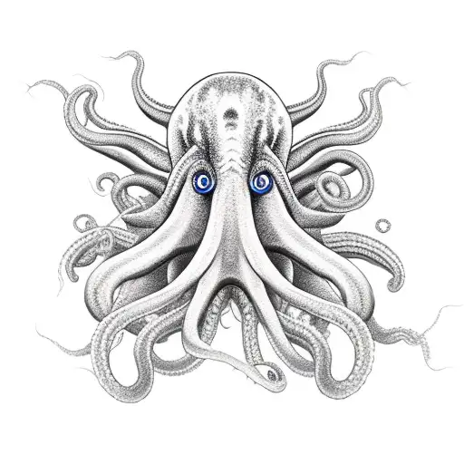 Giant squid kraken  tattoo design idea