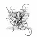 giant squid tattoo design idea