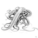 giant squid tattoo design idea