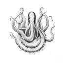 giant squid tattoo design idea
