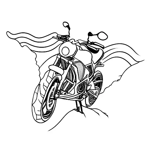 sportbike Israel tattoo design idea
