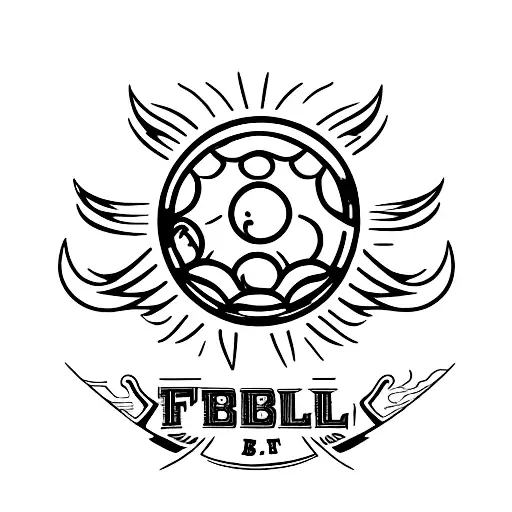 fireball logo western tattoo design idea