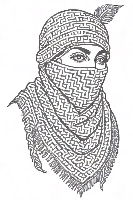 Palestine keffiyeh tattoo design idea