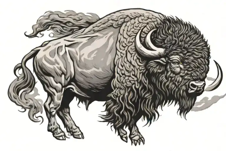 buffalo storm farmhouse tattoo design idea