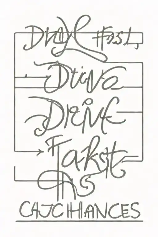 script that says drive fast take chances  tattoo design idea