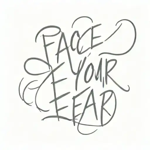 text'face your fear' tattoo design idea