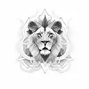 two lions tattoo design idea