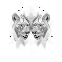 two lions tattoo design idea