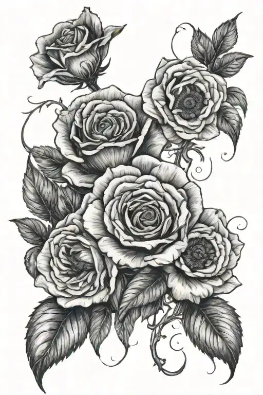 Rose, Poppy, Virgo, gemini tattoo design idea