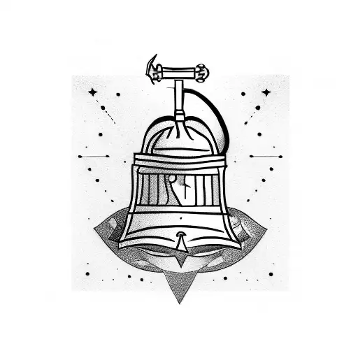 liberty bell with anchor  tattoo design idea