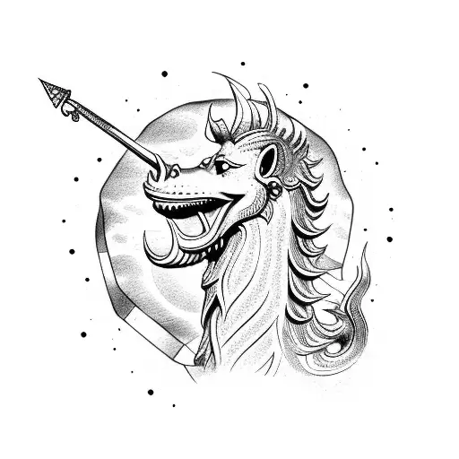 merlion with liberty bell and ankor tattoo design idea