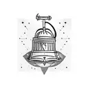liberty bell with anchor  tattoo design idea