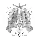 liberty bell with anchor  tattoo design idea