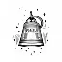 liberty bell with anchor  tattoo design idea
