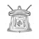 liberty bell with anchor  tattoo design idea