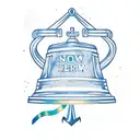 liberty bell with anchor  tattoo design idea