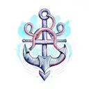 liberty bell with anchor  tattoo design idea