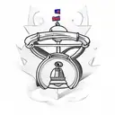 liberty bell with anchor  tattoo design idea