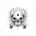 calavera encima de un bote de spray de pintura tattoo design idea