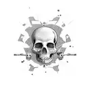 calavera encima de un bote de spray de pintura tattoo design idea