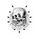 calavera encima de un bote de spray de pintura tattoo design idea